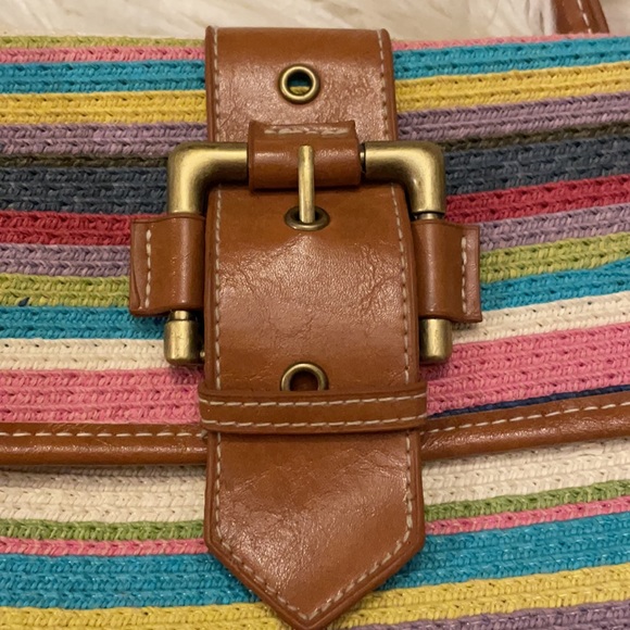 Rainbow 🌈 straw/wicker like unique custom colorful handbag purse shoulder bag - Picture 8 of 11